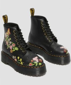 Dr. Martens Sinclair Bloom Leather Platform Boots Black New In