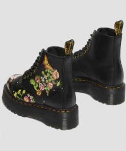 Dr. Martens Sinclair Bloom Leather Platform Boots Black New In