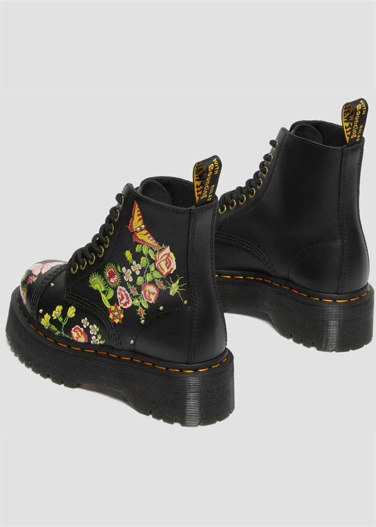 Dr. Martens Sinclair Bloom Leather Platform Boots Black New In