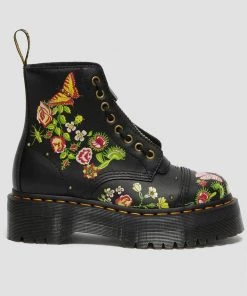 Dr. Martens Sinclair Bloom Leather Platform Boots Black New In