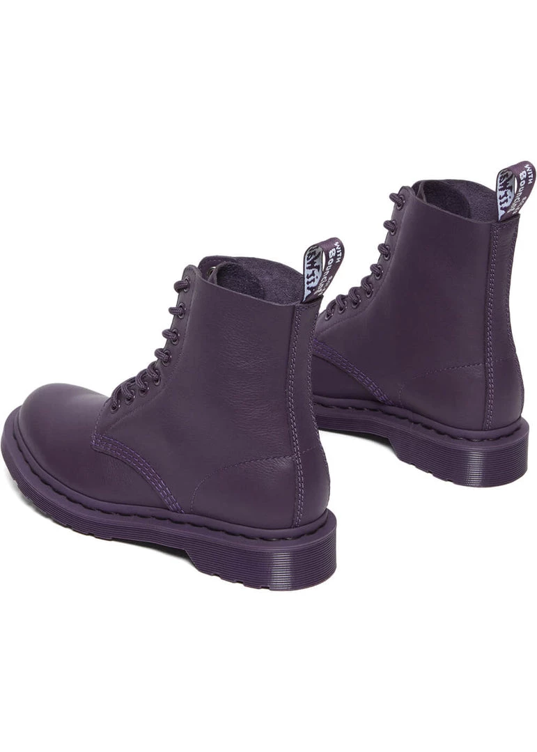 New In Dr. Martens 1460 Pascal Mono Virginia Soft Leather Boots Blackcurrent Purple