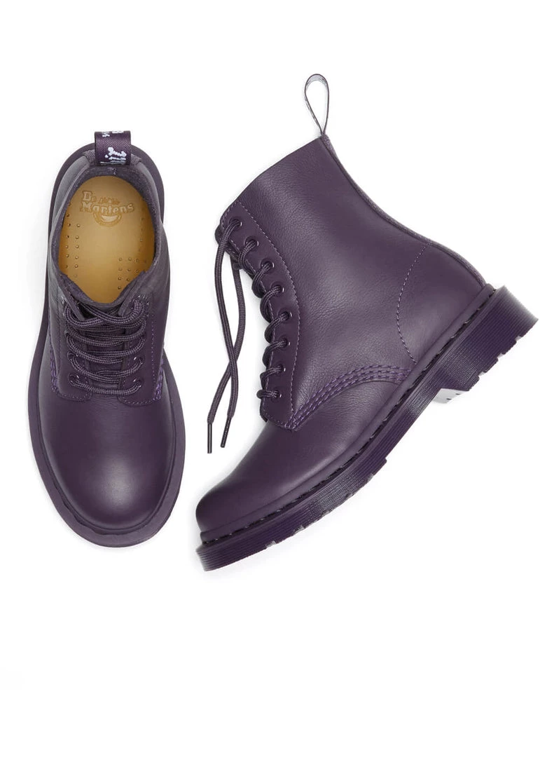 New In Dr. Martens 1460 Pascal Mono Virginia Soft Leather Boots Blackcurrent Purple