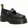 New In Dr. Martens Addina Flower Quad Platform Mary Janes Black