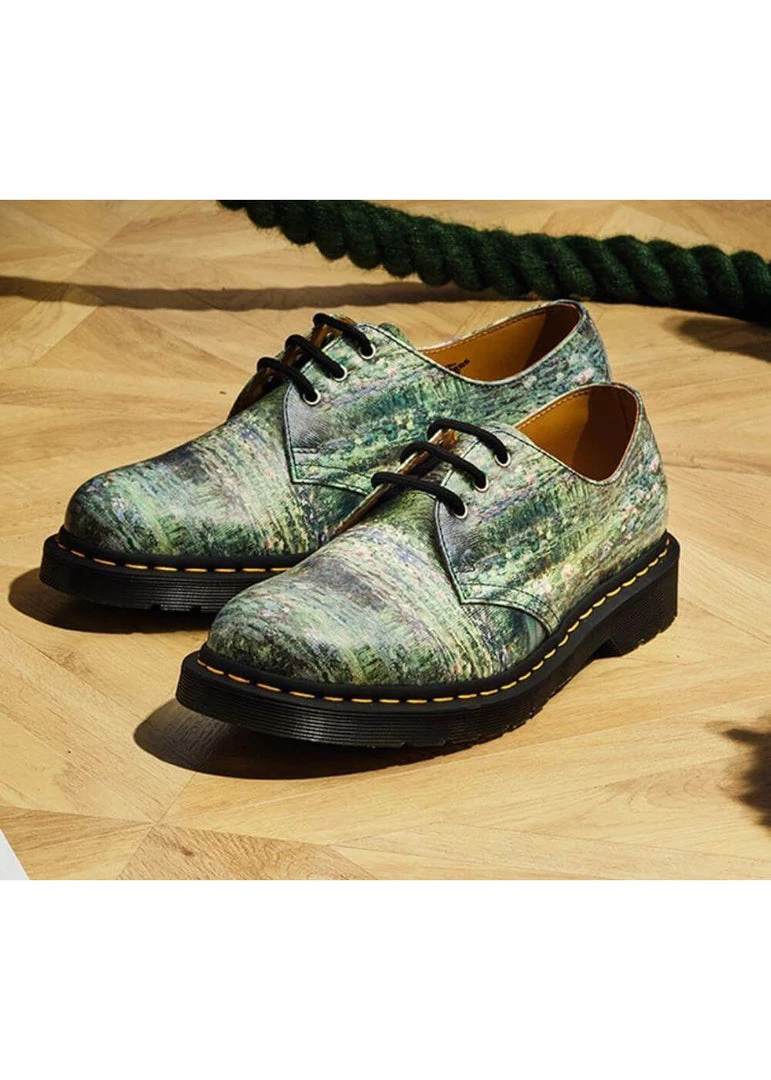 New In Dr. Martens X National Gallery 1461 Monet Lily Pond Shoes Multi