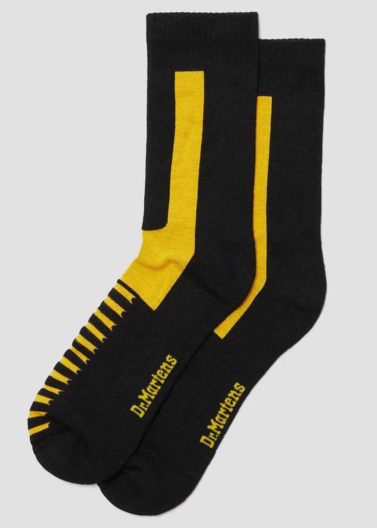 New In Dr. Martens The Double Doc Socks Black Yellow