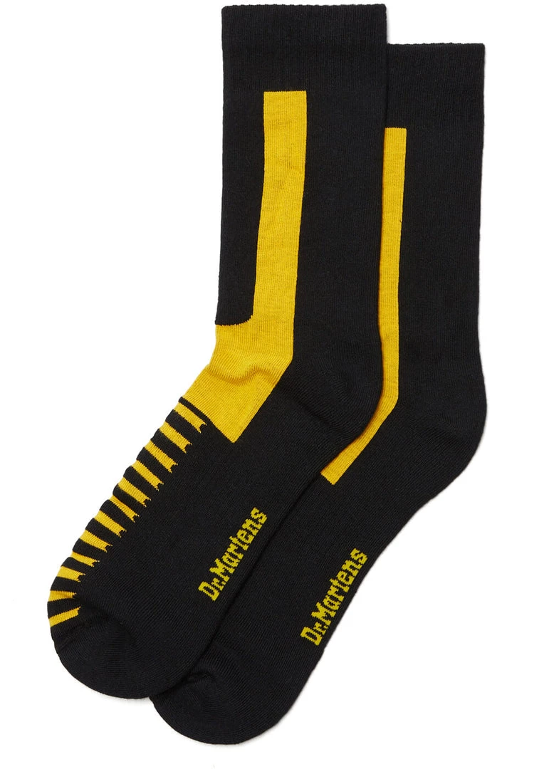 New In Dr. Martens The Double Doc Socks Black Yellow