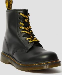 Dr. Martens Logo Laces Flat 8 Eyes Black And Yellow New In