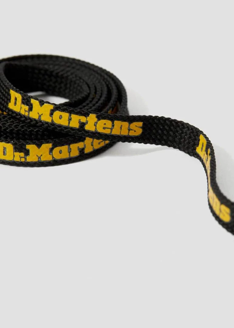 Dr. Martens Logo Laces Flat 8 Eyes Black And Yellow New In