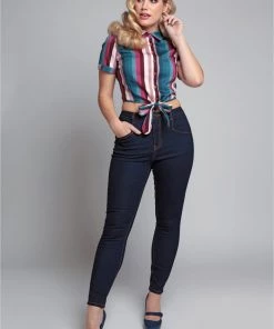 Collectif Angela 50's Jeans In Navy