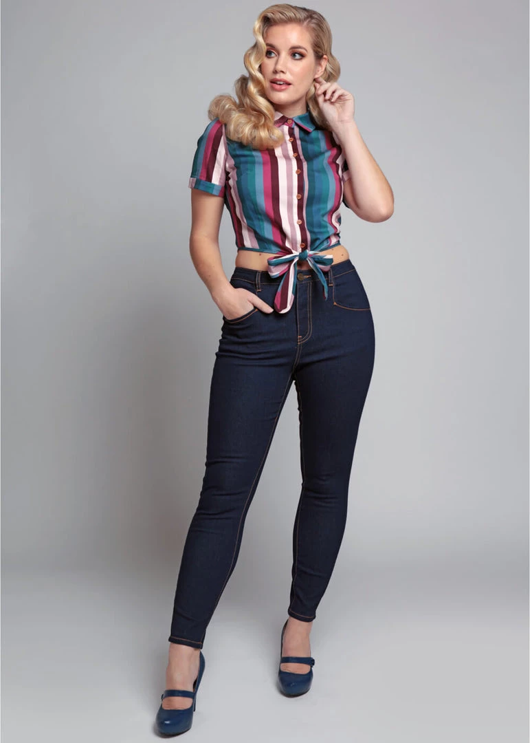 Collectif Angela 50's Jeans In Navy