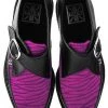 T.U.K Zebra Buckle Pointed Vegan Creepers Black Purple