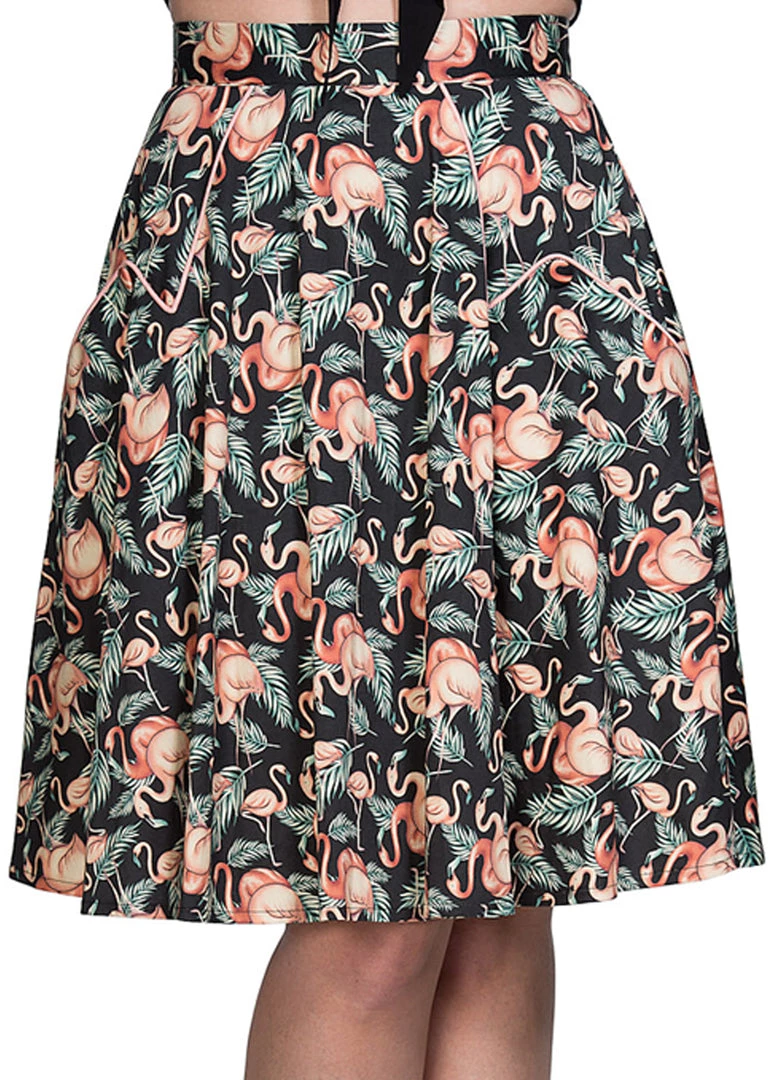 Banned Flamingo Honnie 50's Swing SKirt Black New In