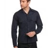 Collectif Men Adam Crosshatch Shirt Navy New In