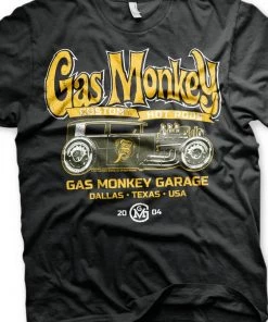 Gas Monkey Garage Men Hot Rod T-Shirt Black