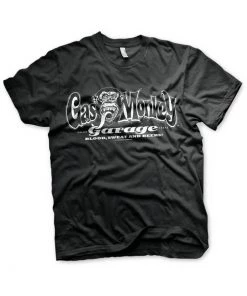 Gas Monkey Garage Mens White Logo T-Shirt Black New In