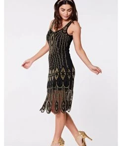 Gatsbylady Molly 1920's Flapper Dress Black