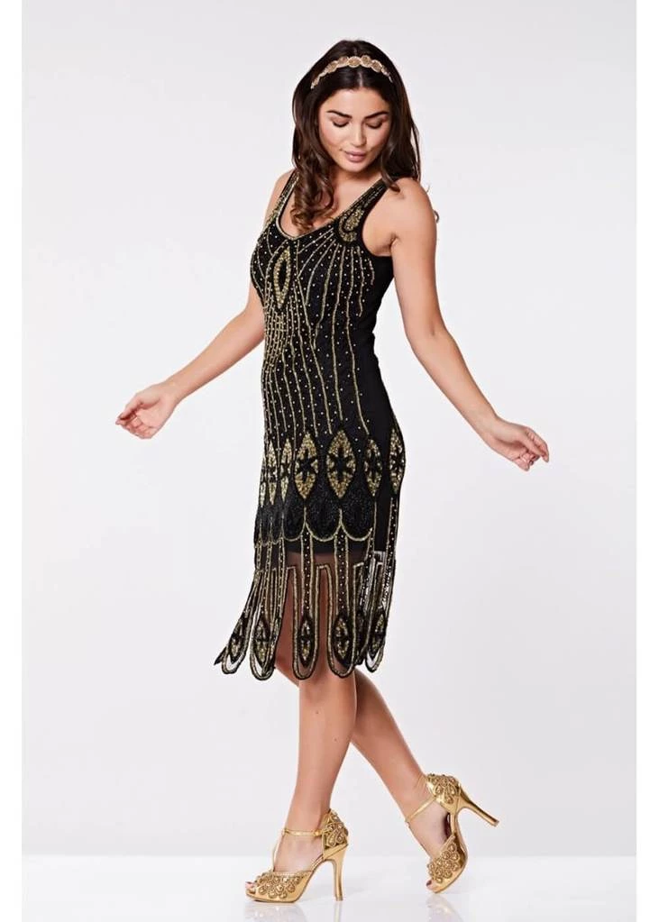 Gatsbylady Molly 1920's Flapper Dress Black