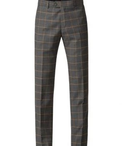 New In Gibson London Oliver Check Trousers Grey
