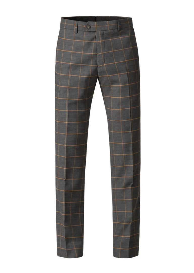 New In Gibson London Oliver Check Trousers Grey