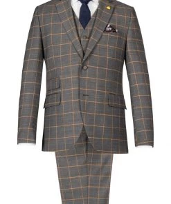 New In Gibson London Oliver Check Trousers Grey