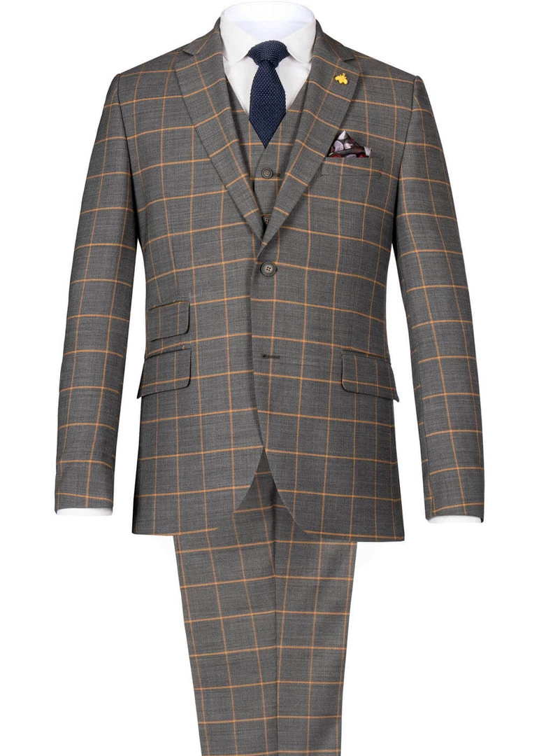 New In Gibson London Oliver Check Trousers Grey