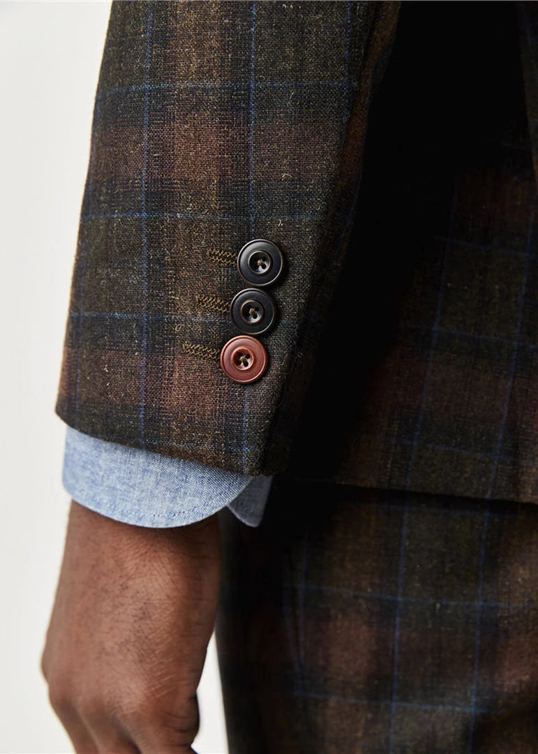 Gibson London William Tartan Jacket Sage Green