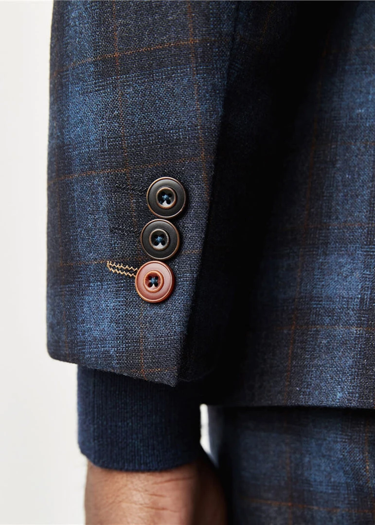 Gibson London Harry Check Jacket Teal New In