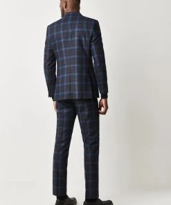 Gibson London Harry Check Jacket Teal New In