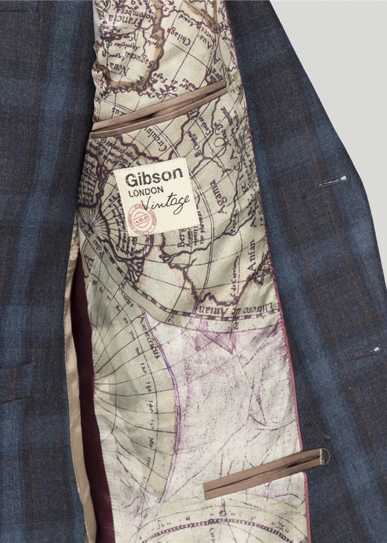 Gibson London Harry Check Jacket Teal New In