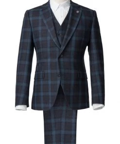 Gibson London Harry Check Jacket Teal New In