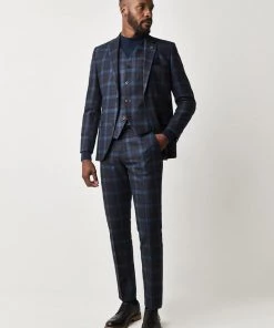 Gibson London Harry Check Jacket Teal New In