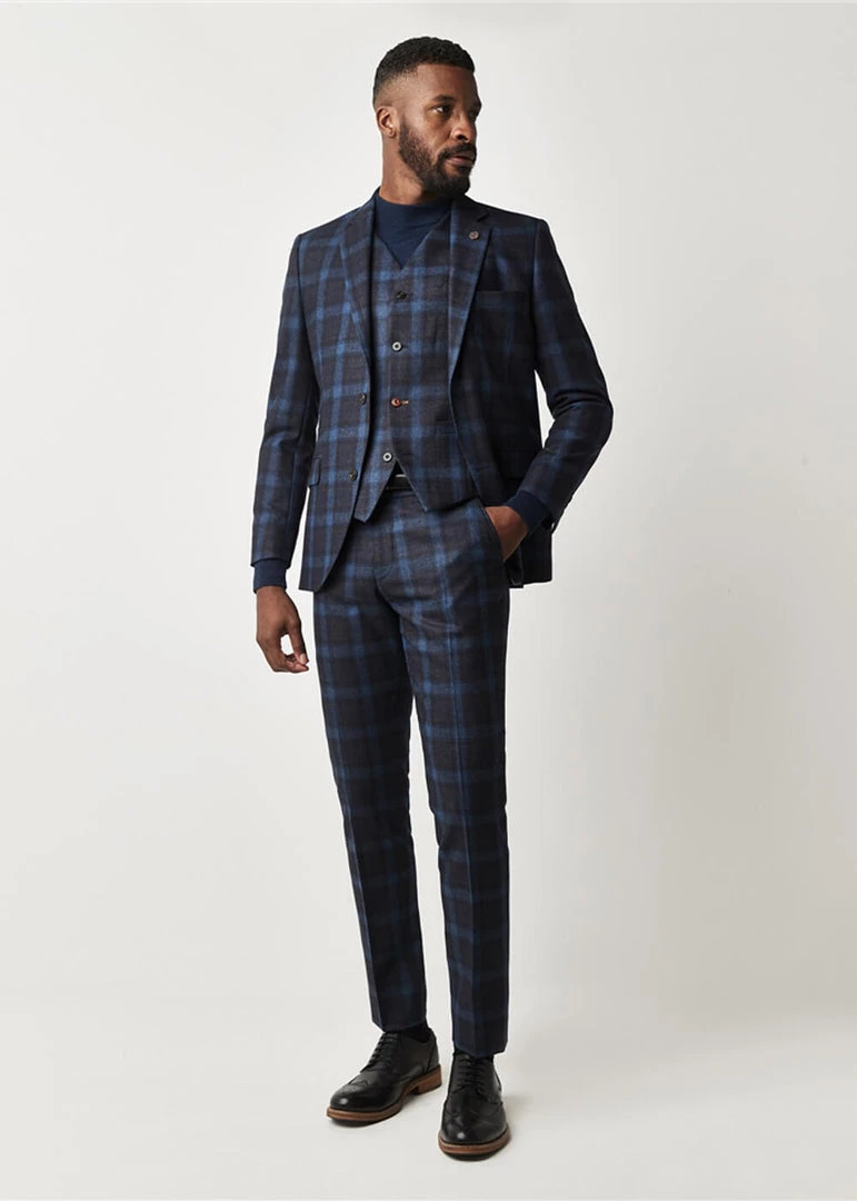 Gibson London Harry Check Jacket Teal New In