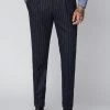 Gibson London Christopher Chalk Stripe Trousers Navy