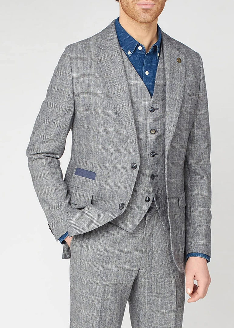New In Gibson London Daniel Check Jacket Grey