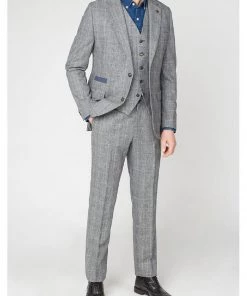 Gibson London Daniel Check Trousers Grey New In