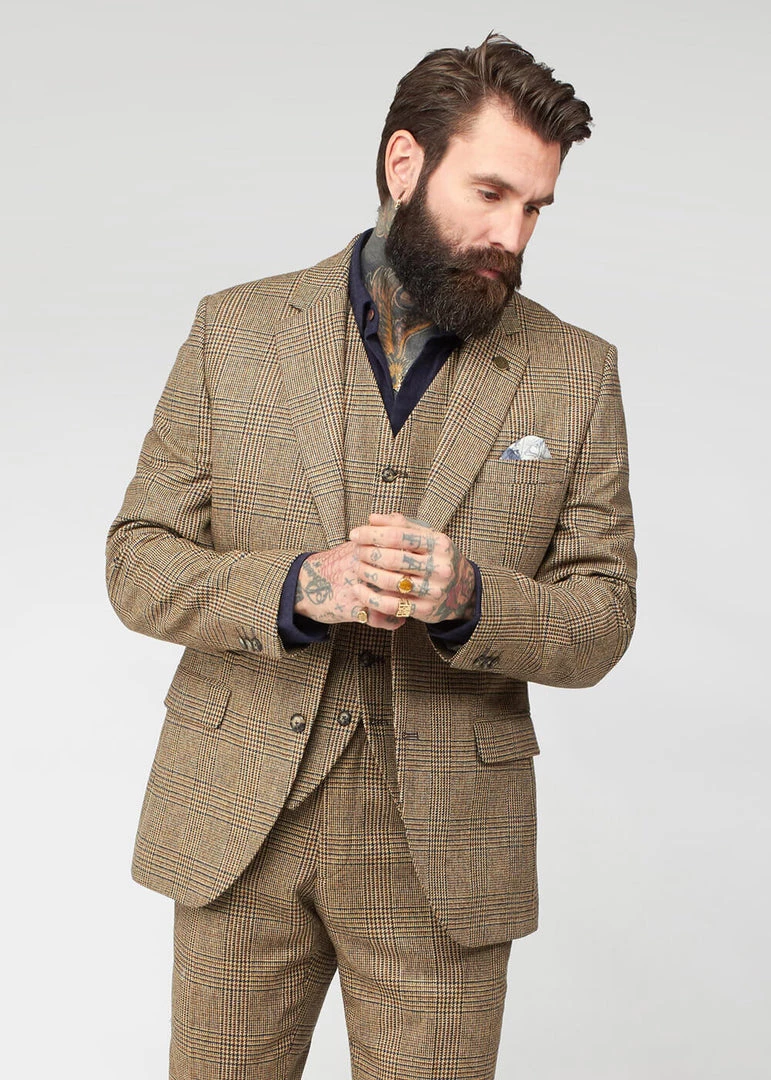 Gibson London Sean Check Jacket Brown