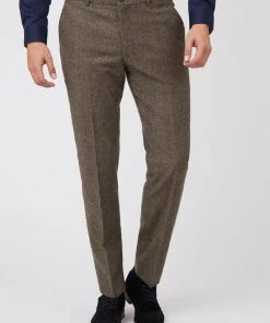 Gibson London Roger Trousers Brown New In