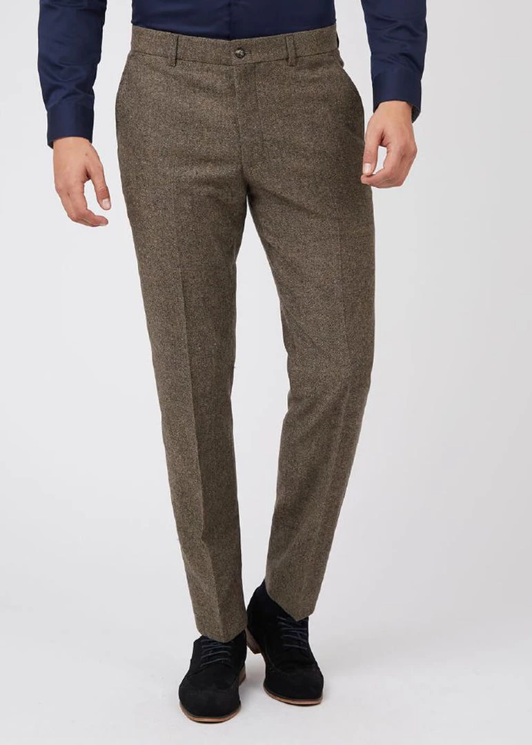 Gibson London Roger Trousers Brown New In