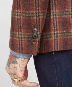 Gibson London Jason Check Jacket Orange