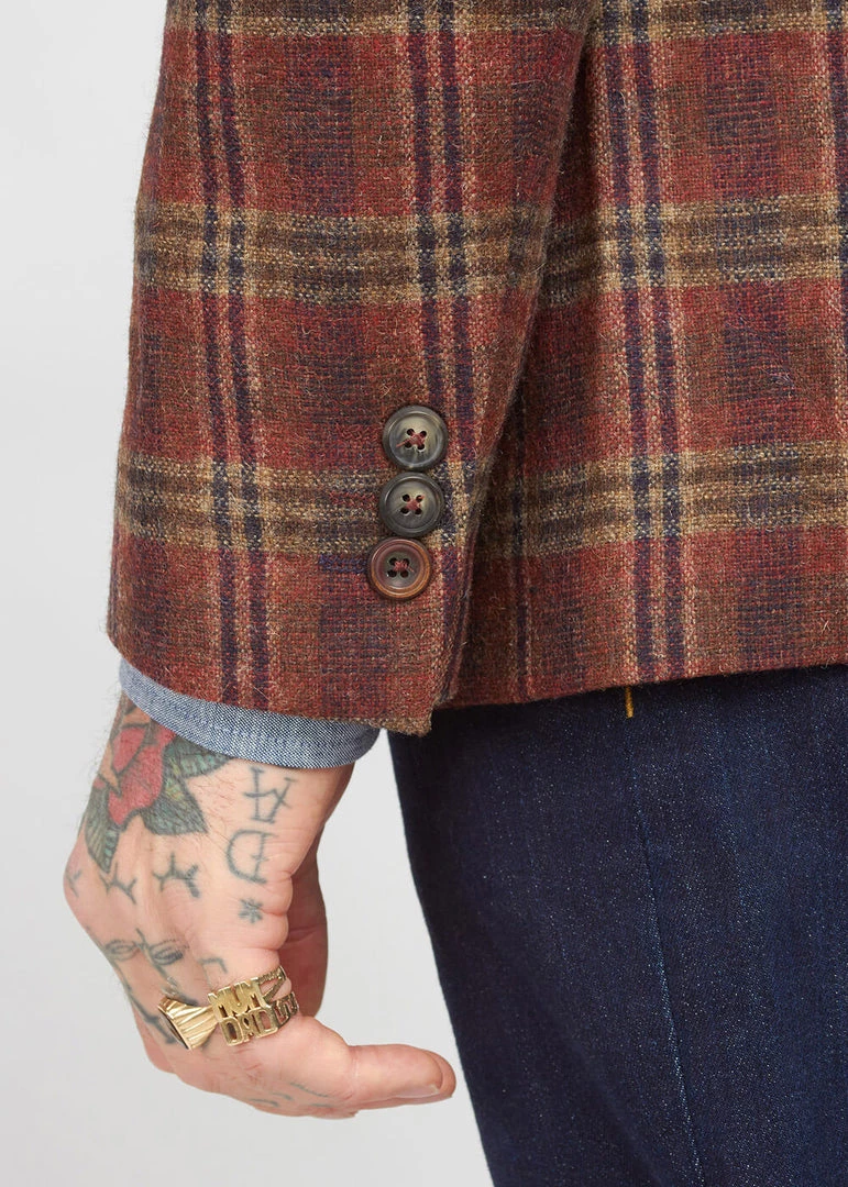 Gibson London Jason Check Jacket Orange
