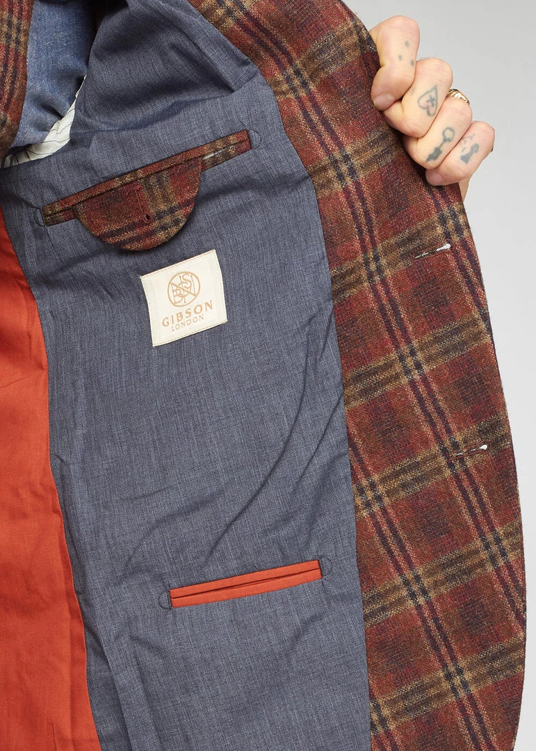 Gibson London Jason Check Jacket Orange