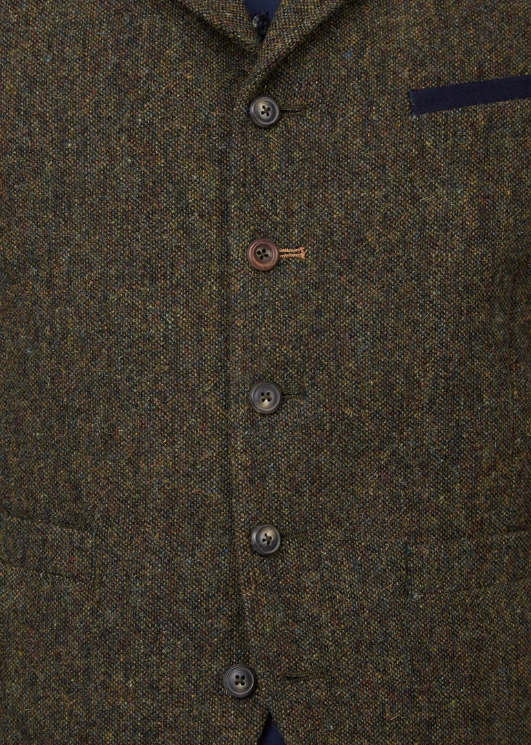 New In Gibson London Olly Shetland Waistcoat Green