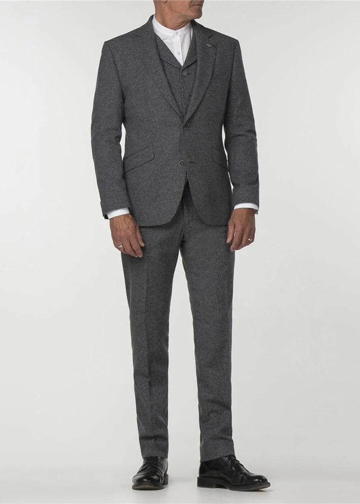 Gibson London Simon Tweed Trousers Grey