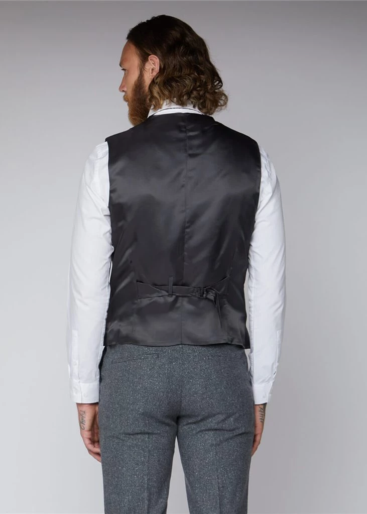 Gibson London Simon Tweed Waistcoat Grey