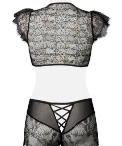 Grey Velvet Sophie Lace Set Black