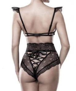 Grey Velvet Gabriella Lace Set Black New In
