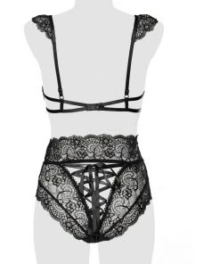 Grey Velvet Gabriella Lace Set Black New In