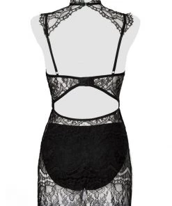 Grey Velvet Tess Lace Set Black