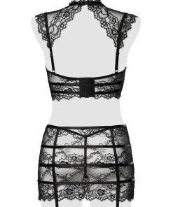 Grey Velvet Lizzy Lace Set Black New In