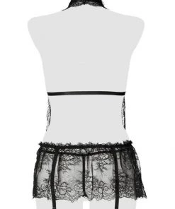 New In Grey Velvet Hannah Lace Set Black